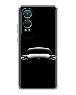 Чехол для OnePlus Nord CE4 Lite с картинкой «Фары Tesla Night»