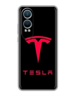 Чехол для OnePlus Nord CE4 Lite с картинкой «Tesla Red Logo»