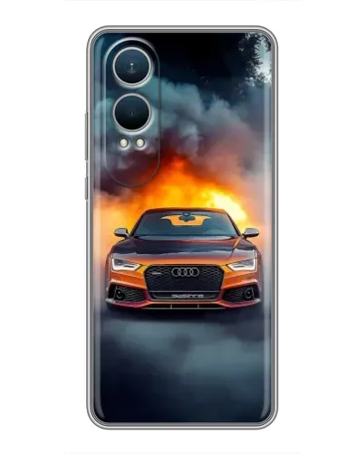 Чехол для OnePlus Nord CE4 Lite с картинкой «Audi в огненном дыму» Чехол для OnePlus Nord CE4 Lite с картинкой «Audi в огненном дыму»