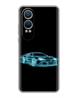 Чехол для OnePlus Nord CE4 Lite с картинкой «Неоновый контур Lamborghini»