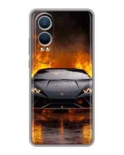 Чехол для OnePlus Nord CE4 Lite с картинкой «Lamborghini в огне»