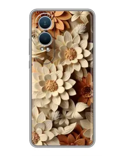 Чехол для OnePlus Nord CE4 Lite с картинкой «Бежевый флористический декор»