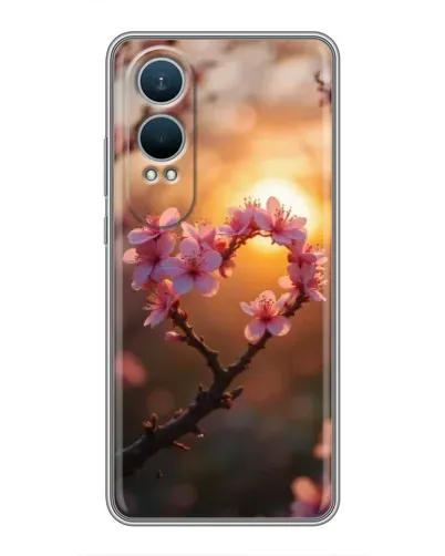 Чехол для OnePlus Nord CE4 Lite с картинкой «Розовый цвет сердце на фоне заката» Чехол для OnePlus Nord CE4 Lite с картинкой «Розовый цвет сердце на фоне заката»