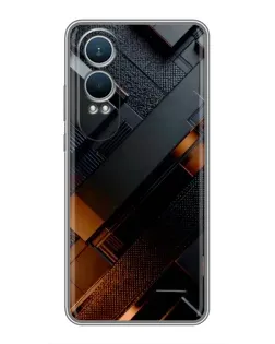 Чехол для OnePlus Nord CE4 Lite с картинкой «Черные геометрические блоки»