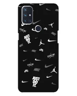 Чохол для OnePlus Nord N10 5G з картинкою «Nike Black Pattern»
