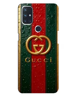 Чехол для OnePlus Nord N10 5G с картинкой «Gucci — фирменная полоса и золото» Чехол для OnePlus Nord N10 5G с картинкой «Gucci — фирменная полоса и золото»