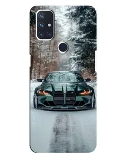 Чехол для OnePlus Nord N10 5G с картинкой «BMW в зимнем лесу»