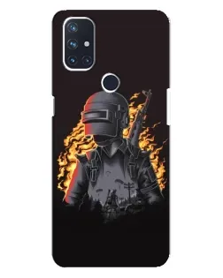 Чехол для OnePlus Nord N10 5G с картинкой «PUBG — огненный силуэт»