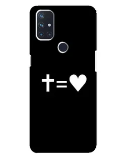 Чехол для OnePlus Nord N10 5G с картинкой «Крест и Сердце»
