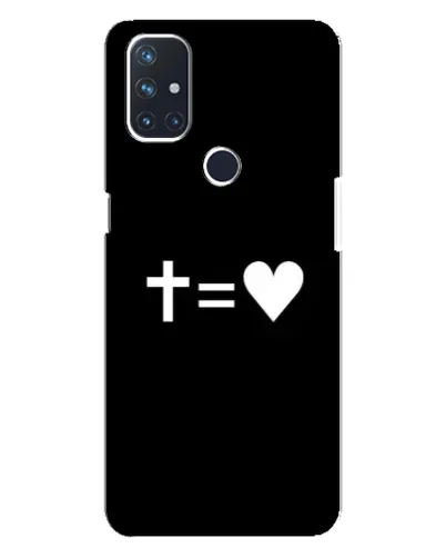 Чехол для OnePlus Nord N10 5G с картинкой «Крест и Сердце»