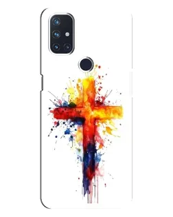 Чехол для OnePlus Nord N10 5G с картинкой «Акварельный крест»