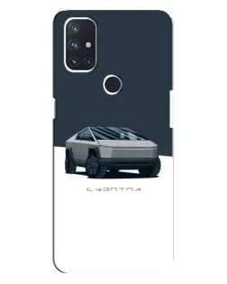 Чехол для OnePlus Nord N10 5G с картинкой «Серебристый Cybertruck Tesla»