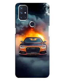 Чохол для OnePlus Nord N10 5G з картинкою «Audi у вогняному диму»