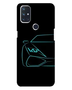 Чехол для OnePlus Nord N10 5G с картинкой «Голубой силуэт Lamborghini»