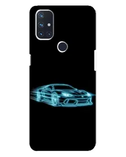 Чехол для OnePlus Nord N10 5G с картинкой «Неоновый контур Lamborghini»