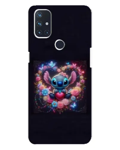 Чохол для OnePlus Nord N10 5G з картинкою «Stitch у квітах»
