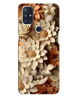Чохол для OnePlus Nord N10 5G з картинкою «Бежевий флористичний декор»