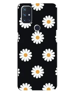 Чохол для OnePlus Nord N10 5G з картинкою «Ромашки на чорному»