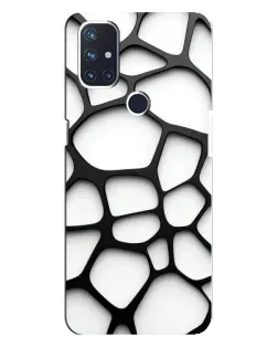 Чохол для OnePlus Nord N10 5G з картинкою «Біла об'ємна сітка»