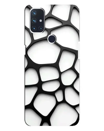 Чехол для OnePlus Nord N10 5G с картинкой «Белая объемная сетка»