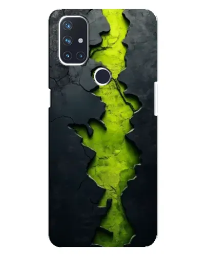 Чехол для OnePlus Nord N10 5G с картинкой «Салатовый разлом скалы»