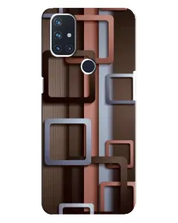 Чохол для OnePlus Nord N10 5G з картинкою «Коричневі об'ємні квадрати»