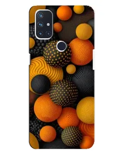 Чехол для OnePlus Nord N10 5G с картинкой «Объемные оранжевые сферы»