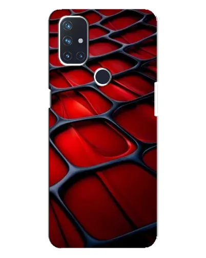 Чехол для OnePlus Nord N10 5G с картинкой «Красная глянцевая сетка»