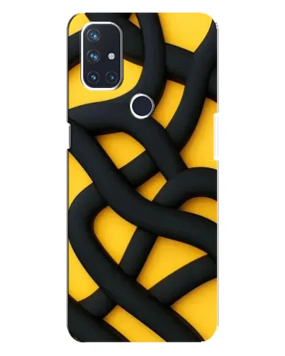 Чехол для OnePlus Nord N10 5G с картинкой «Черное желтое переплетение»
