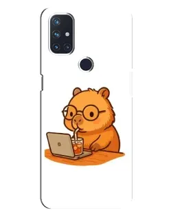 Чехол для OnePlus Nord N10 5G с картинкой «Капибара с ноутбуком» Чехол для OnePlus Nord N10 5G с картинкой «Капибара с ноутбуком»