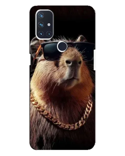 Чехол для OnePlus Nord N10 5G с картинкой «Капибара золотая цепь»