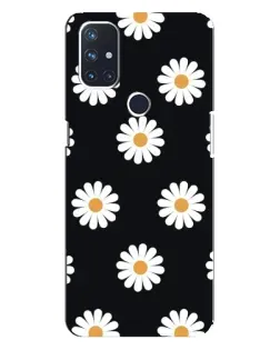 Чохол для OnePlus Nord N100 з картинкою «Ромашки на чорному»