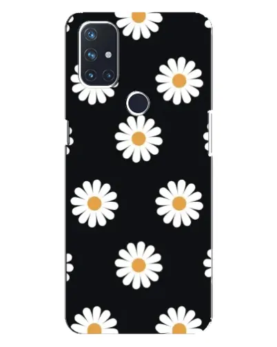 Чехол для OnePlus Nord N100 с картинкой «Ромашки на черном»
