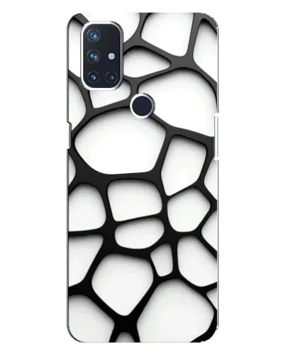 Чехол для OnePlus Nord N100 с картинкой «Белая объемная сетка»
