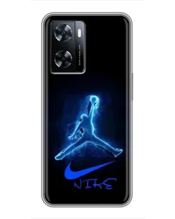 Чехол для OnePlus Nord N20 SE с картинкой «Jordan Neon Blue»