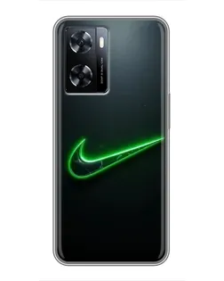 Чехол для OnePlus Nord N20 SE с картинкой «Неоновый контур Nike»