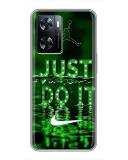 Чехол для OnePlus Nord N20 SE с картинкой «Зеленый неоновый Nike»