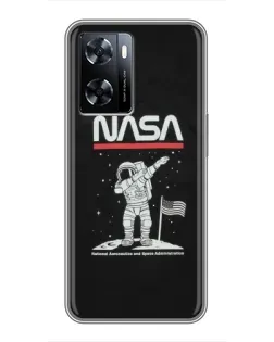 Чехол для OnePlus Nord N20 SE с картинкой «NASA — шагаем по Луне»