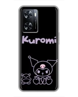 Чехол для OnePlus Nord N20 SE с картинкой «Kuromi — черный минимализм»