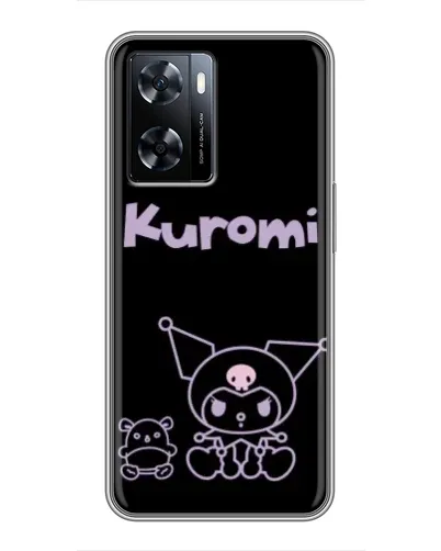 Чехол для OnePlus Nord N20 SE с картинкой «Kuromi — черный минимализм»
