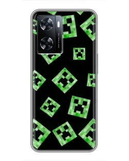 Чехол для OnePlus Nord N20 SE с картинкой «Паттерн с криперами»