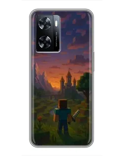 Чехол для OnePlus Nord N20 SE с картинкой «Стив у башни»