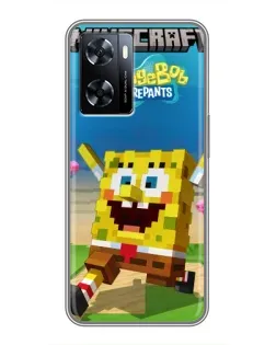 Чехол для OnePlus Nord N20 SE с картинкой «Губка Боб Minecraft»