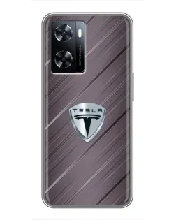 Чехол для OnePlus Nord N20 SE с картинкой «Металлическая текстура Tesla»