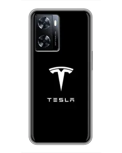 Чехол для OnePlus Nord N20 SE с картинкой «Tesla White Logo»