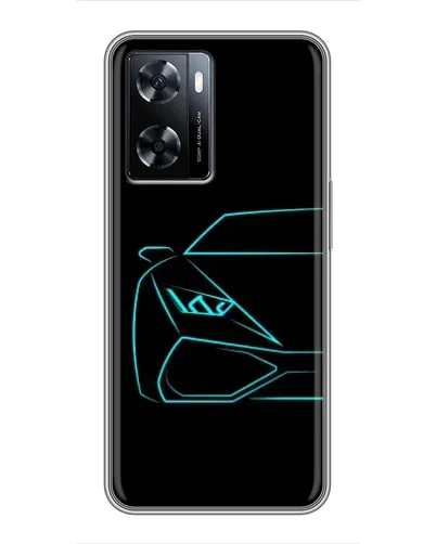 Чехол для OnePlus Nord N20 SE с картинкой «Голубой силуэт Lamborghini»