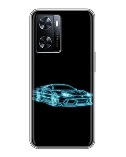 Чехол для OnePlus Nord N20 SE с картинкой «Неоновый контур Lamborghini»