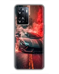 Чехол для OnePlus Nord N20 SE с картинкой «Lamborghini красный дым»