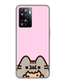 Чехол для OnePlus Nord N20 SE с картинкой «Pusheen и печенье»