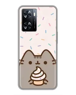 Чехол для OnePlus Nord N20 SE с картинкой «Пушин с кексом»